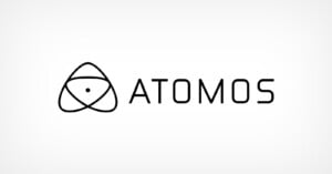 Logo of Atomos featuring a stylized atom symbol with a small dot at the center, surrounded by three intersecting elliptical lines on the left. The word "ATOMOS" is in capital letters on the right. The design is in black on a white background.