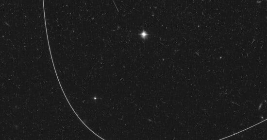 Hubble Image with satellite streaks on it
